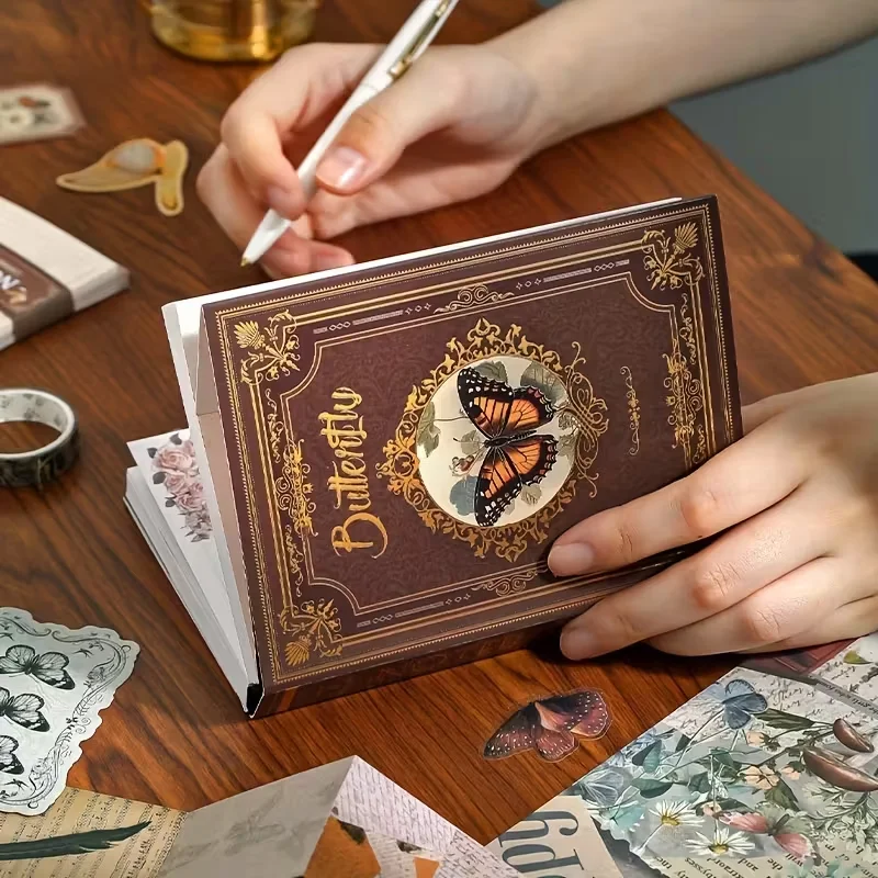 Винтажный подарочный набор для скрапбукинга в виде бабочки — набор канцелярских принадлежностей для ведения журнала с блокнотом, наклейками и лентой Washi
Винтажный подарочный набор для скрапбукинга в виде бабочки — набор канцелярских принадлежностей для ведения журнала с блокнотом, наклейками и лентой Washi