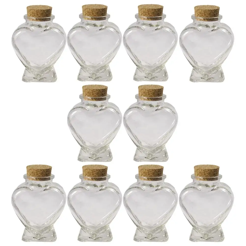 10 Pcs Heart Shaped Glass Bottles Mini Transparent Jars Cork Lids Storage Wishing DIY Decorative L Multifunctional
10 Pcs Heart Shaped Glass Bottles Mini Transparent Jars Cork Lids Storage Wishing DIY Decorative L Multifunctional