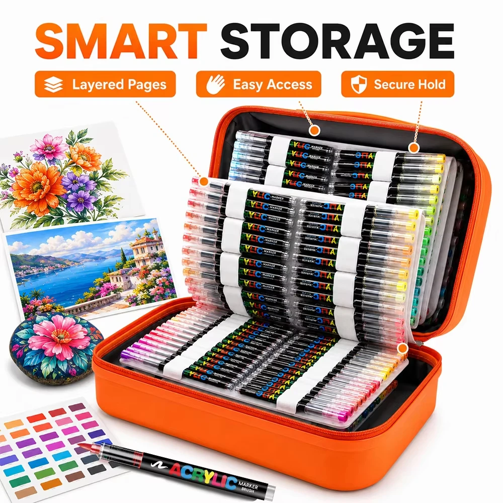 418 Color Acrylic Brush Markers Set Direct Liquid Ink Professional Art Pen Kit Portable Suitcase Packaging Brush Tip Markers
418 Color Acrylic Brush Markers Set Direct Liquid Ink Professional Art Pen Kit Portable Suitcase Packaging Brush Tip Markers