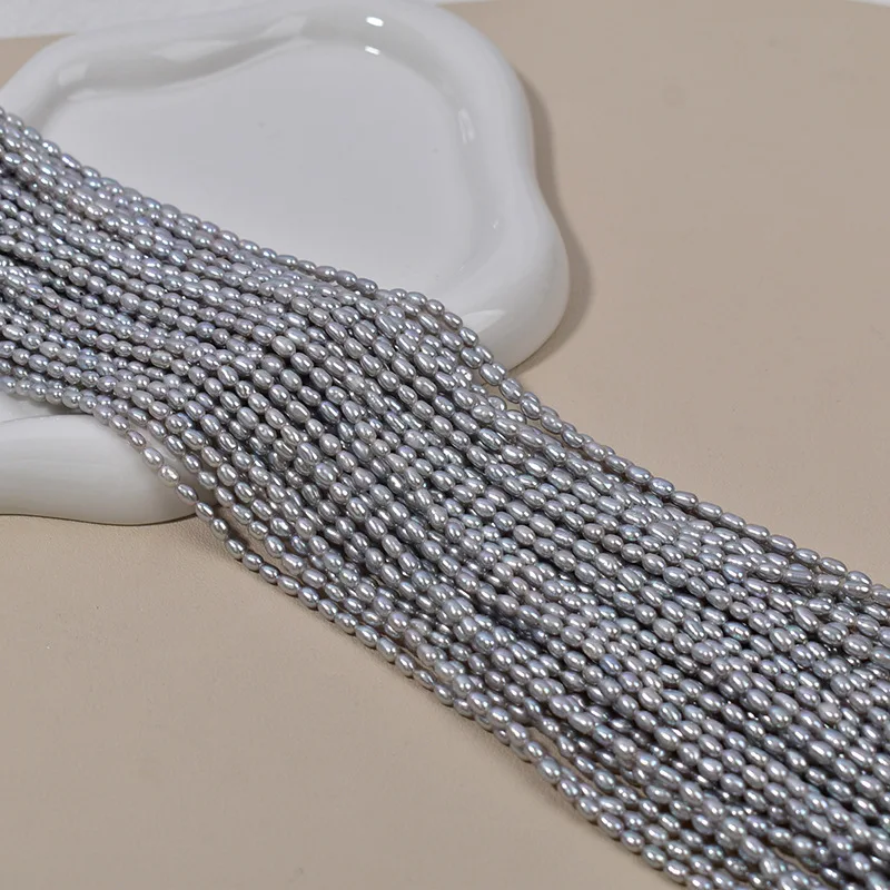 3mm Gray Rice Beads AAA High Quality Natural Freshwater Pearls Loose Beads for Jewelry Making DIY Necklace Accessories
3mm Gray Rice Beads AAA High Quality Natural Freshwater Pearls Loose Beads for Jewelry Making DIY Necklace Accessories