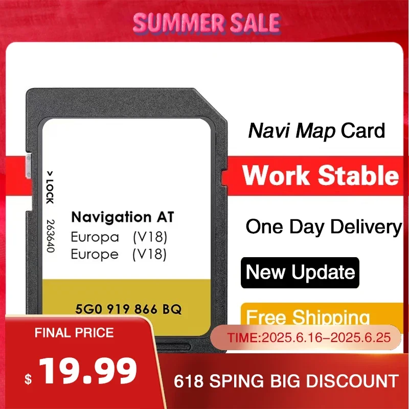 Откройте для себя SD-карта Navi AT V18 GPS Europe Sat Nav для VW Maps Navigation MIB1 Card Бесплатная доставка Mib1
Откройте для себя SD-карта Navi AT V18 GPS Europe Sat Nav для VW Maps Navigation MIB1 Card Бесплатная доставка Mib1