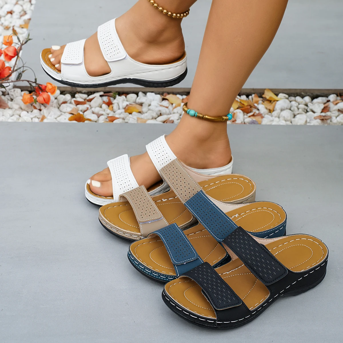 Women Casual Wedge Slippers Comfortable Thick-soled Shoes Women Open-toe Contrasting Slippers Lightweight Sandals Slides Women
Women Casual Wedge Slippers Comfortable Thick-soled Shoes Women Open-toe Contrasting Slippers Lightweight Sandals Slides Women