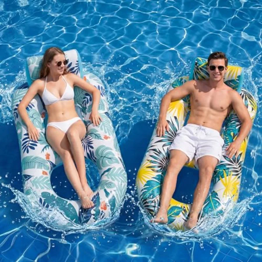Inflatable Heavy Duty Pool Floats Lounger, Giant Pool Floats Adult Size with Backrest and Footrest, Pool Rafts Floaties for Bea
Inflatable Heavy Duty Pool Floats Lounger, Giant Pool Floats Adult Size with Backrest and Footrest, Pool Rafts Floaties for Bea