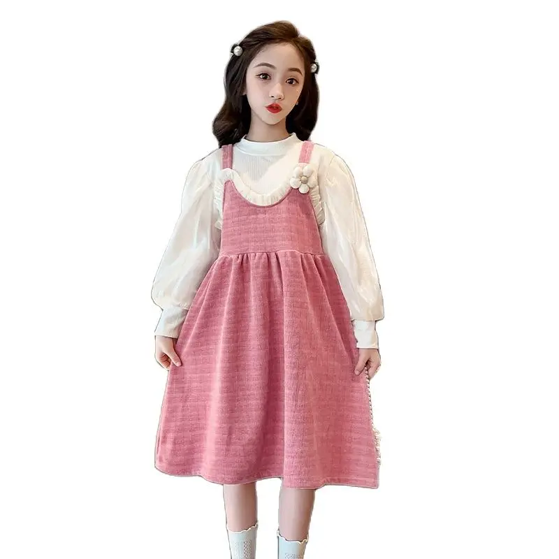 Fashion Baby Girls Princess Set Spring Children Puff Sleeve Blouse and Cute Pink Dress 2pcs Outfits Toddler Strap Dresses Suits
Fashion Baby Girls Princess Set Spring Children Puff Sleeve Blouse and Cute Pink Dress 2pcs Outfits Toddler Strap Dresses Suits