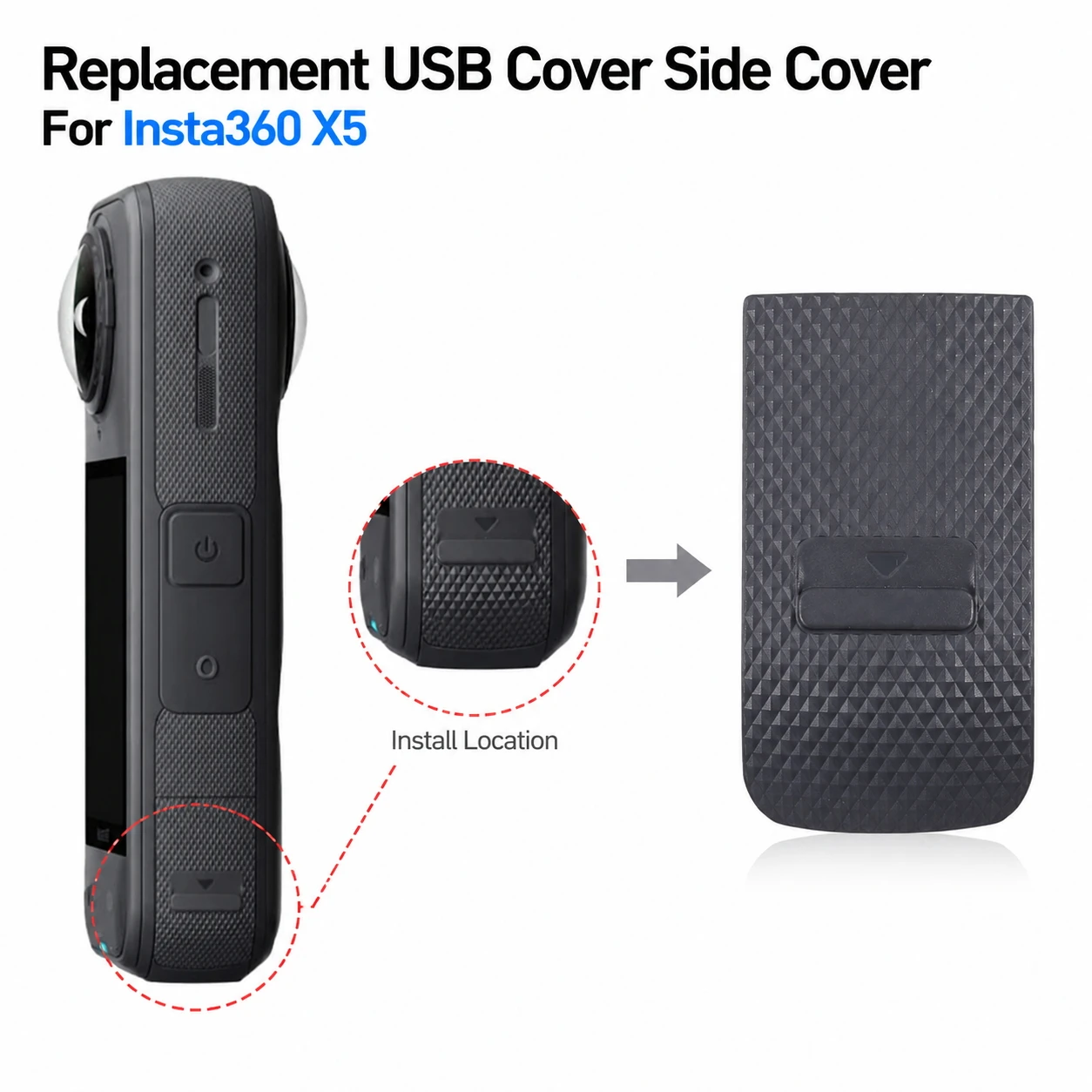 Repair Parts Side Cover For Insta360 X5 USB Cover Charging Port Protector Replacement Side Door
Repair Parts Side Cover For Insta360 X5 USB Cover Charging Port Protector Replacement Side Door
