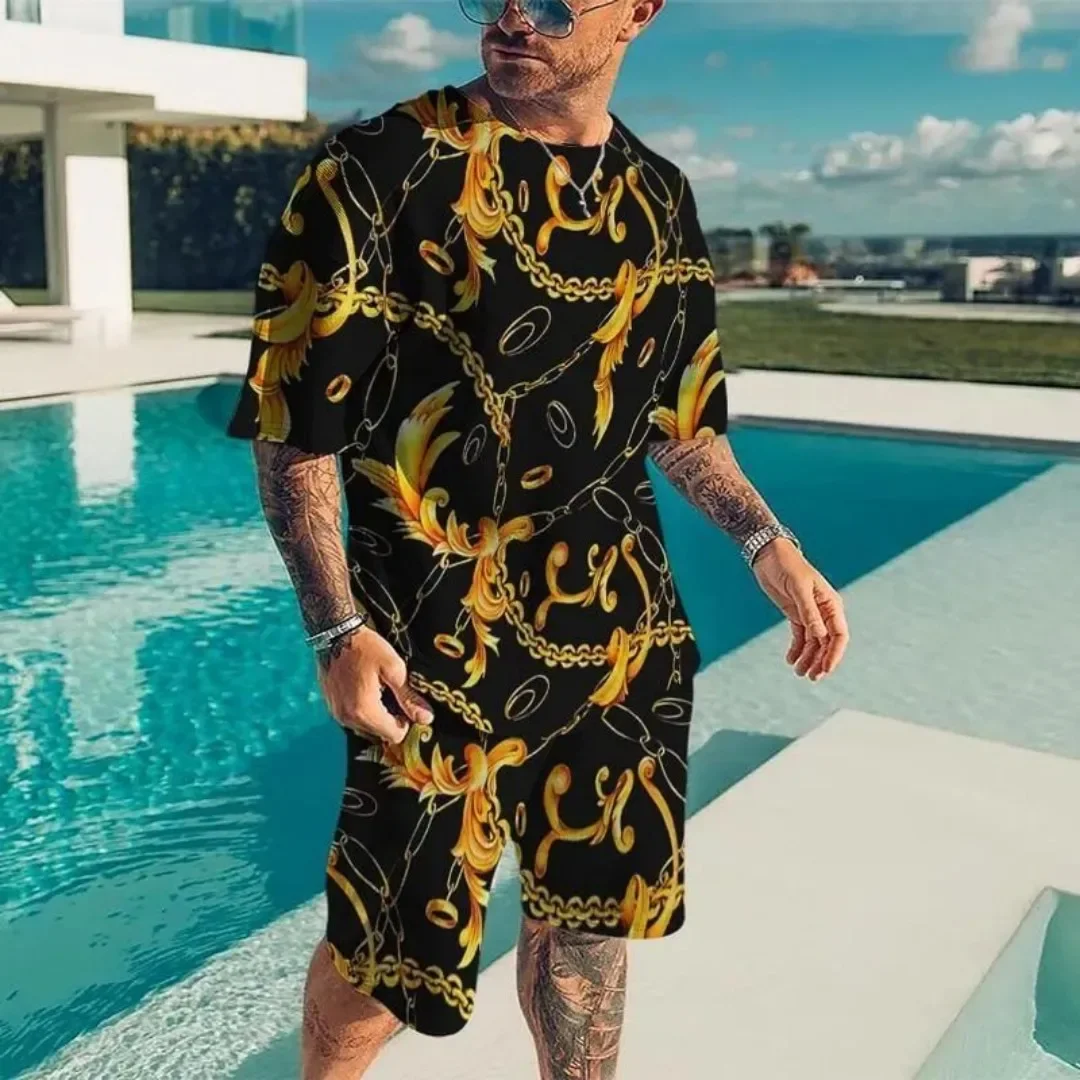 New Summer Men's Luxury Sports T-Shirt Set 3D Fashionable Casual Trendy Men's Street Style
New Summer Men's Luxury Sports T-Shirt Set 3D Fashionable Casual Trendy Men's Street Style