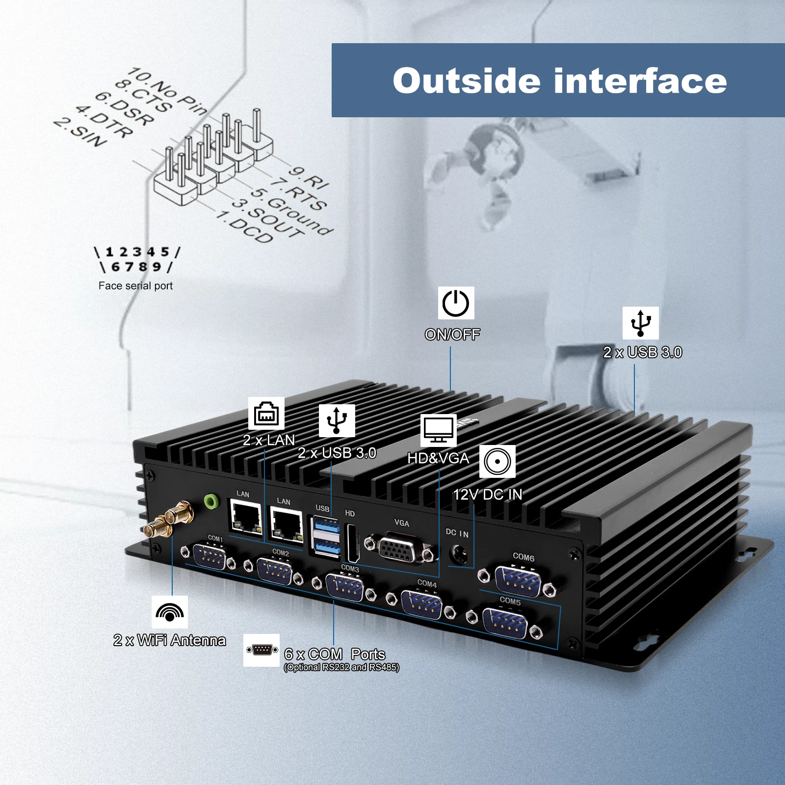 HYSTOU 1xVGA 1920x1080 Fanless Mini PC Intel Core i7 4500U 1xMPCIE 4G/Wifi Module 6xRS232 Com Port Computer
HYSTOU 1xVGA 1920x1080 Fanless Mini PC Intel Core i7 4500U 1xMPCIE 4G/Wifi Module 6xRS232 Com Port Computer