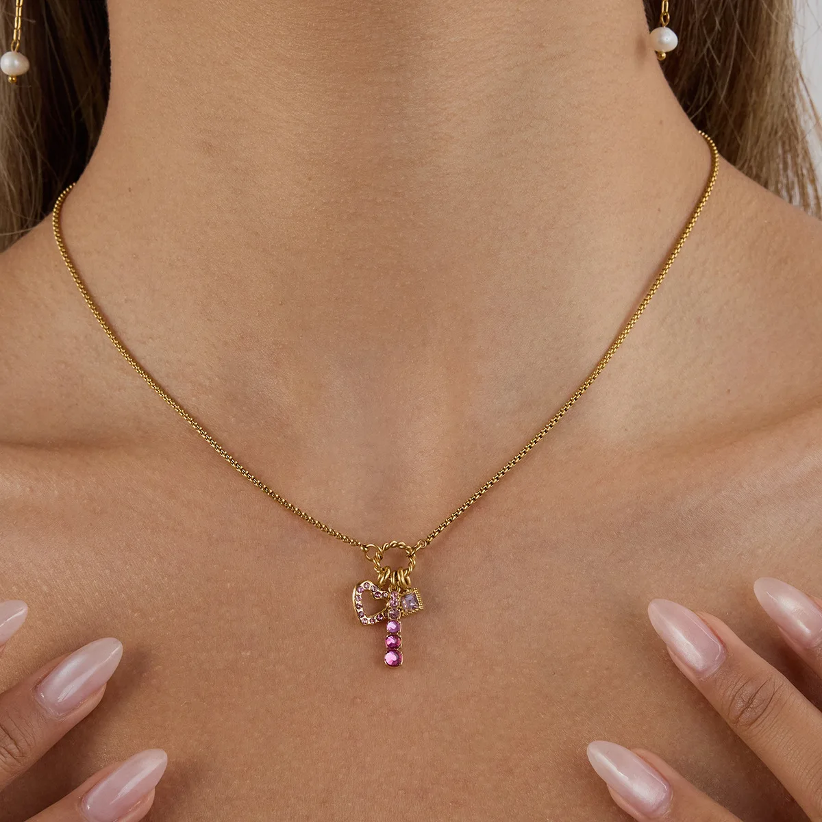 18K Gold PVD Plated Pink Zirconia Heart Pendant Necklace Stainless Steel Delicate Jewelry Temperament Elegant Pendant Necklace
18K Gold PVD Plated Pink Zirconia Heart Pendant Necklace Stainless Steel Delicate Jewelry Temperament Elegant Pendant Necklace