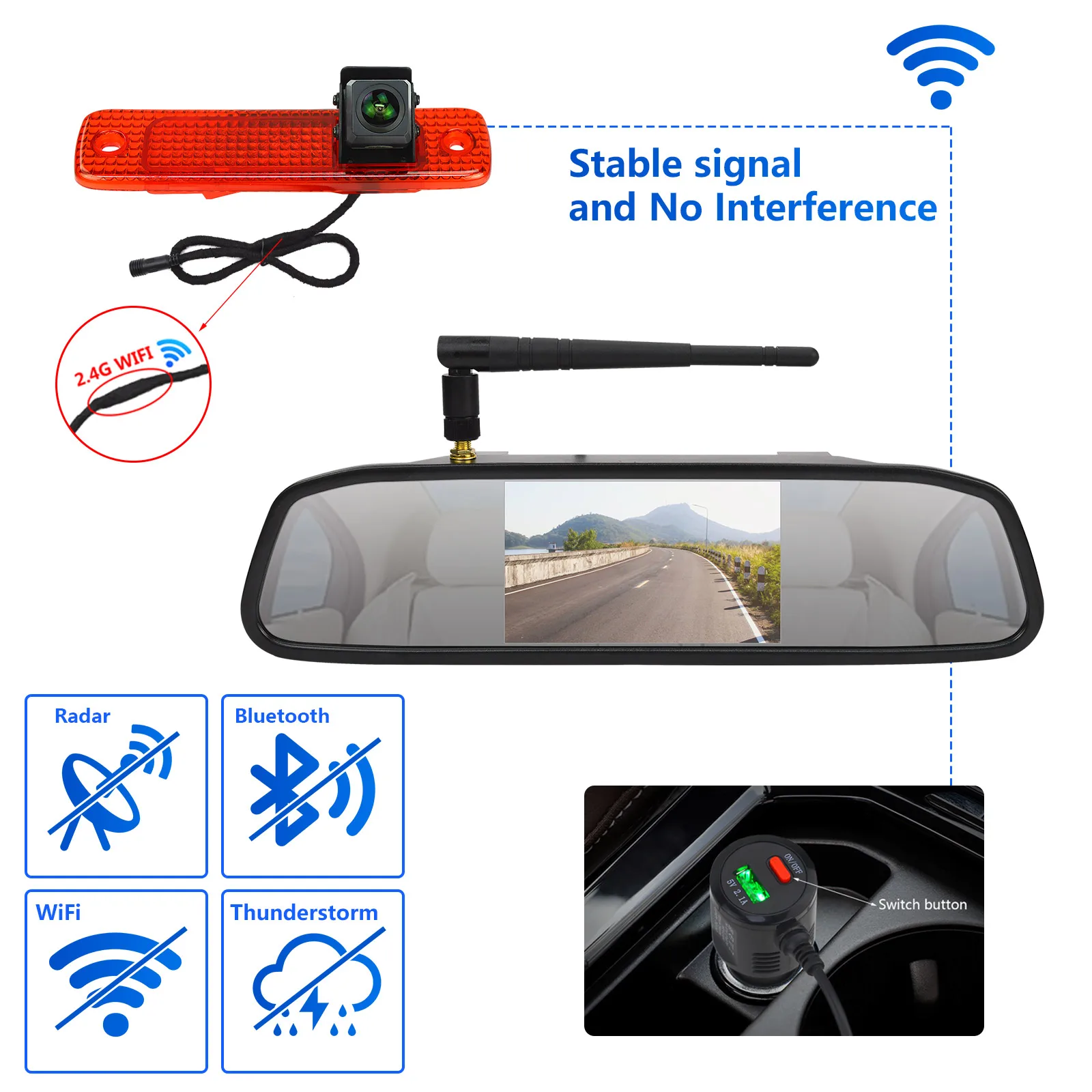 Suitable for Ford Transit MK7 from 2006 to 2013, wireless reversing camera 4.3-inch monitoring kit
Suitable for Ford Transit MK7 from 2006 to 2013, wireless reversing camera 4.3-inch monitoring kit