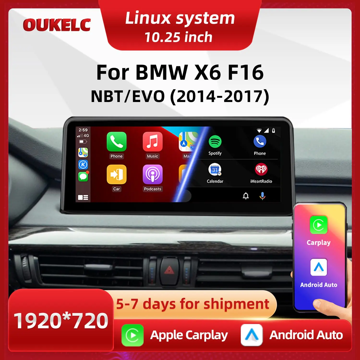 10.25‘’ Car Play For BMW X5 F15 X6 F16 NBT 2014-2017 Car Multimedia Player Wireless Carplay Unit Monitor Android Auto Video BT
10.25‘’ Car Play For BMW X5 F15 X6 F16 NBT 2014-2017 Car Multimedia Player Wireless Carplay Unit Monitor Android Auto Video BT