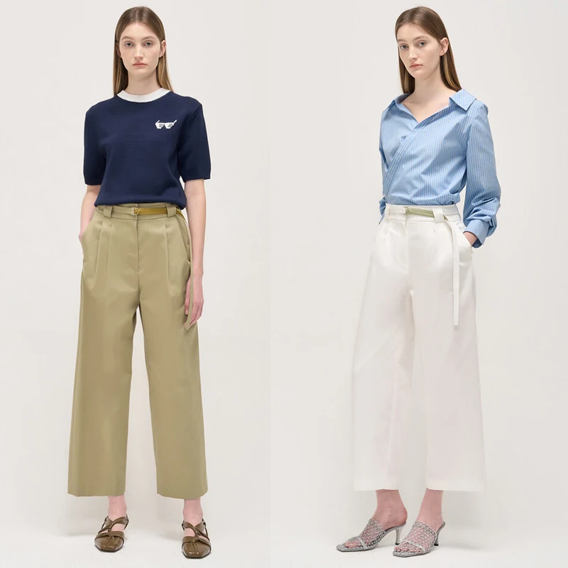 Selfwill High Waist Straight Leg Cotton Casual Pants Women's Belted Loose Fit Korean Sle Spring Summer Autumn Faion
Selfwill High Waist Straight Leg Cotton Casual Pants Women's Belted Loose Fit Korean Sle Spring Summer Autumn Faion