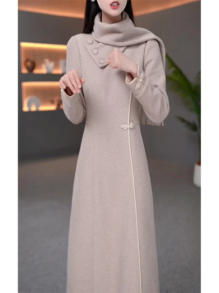 Thiened awl Collar Dr Set Ele Mid-Length Chinese Sle Women's Faion Warm Long Sve Autumn Winter Ne...
Thiened awl Collar Dr Set Ele Mid-Length Chinese Sle Women's Faion Warm Long Sve Autumn Winter Ne...