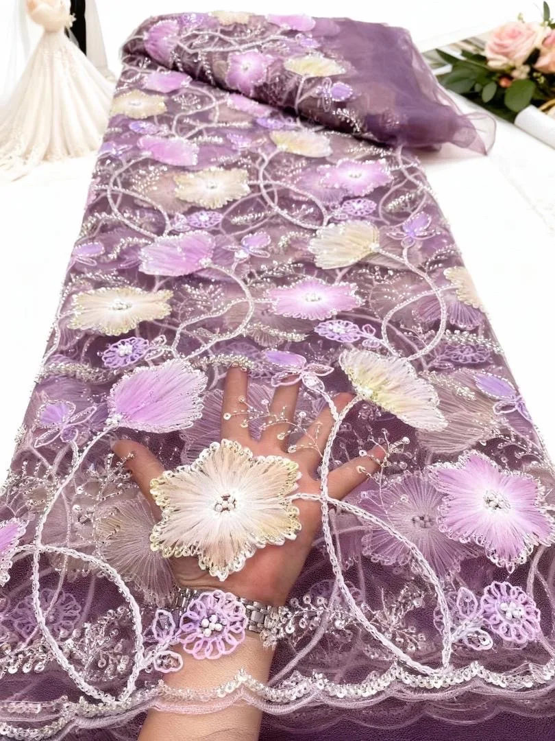French Luxury Sequins Mesh Lace Fabric Embroidered 2025 High Quality African Beads Lace Fabric Wedding Dresses for Women Sewing
French Luxury Sequins Mesh Lace Fabric Embroidered 2025 High Quality African Beads Lace Fabric Wedding Dresses for Women Sewing