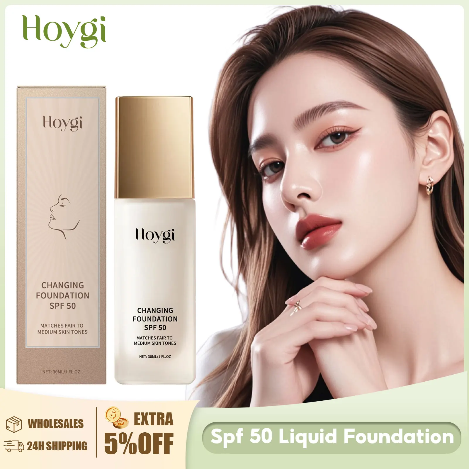 HOYGI Liquid Foundation for Medium Skin Tone Full Coverage Concealer Spf 50+ Waterproof Long Lasting Oil Control Cosmetics 30ml
HOYGI Liquid Foundation for Medium Skin Tone Full Coverage Concealer Spf 50+ Waterproof Long Lasting Oil Control Cosmetics 30ml