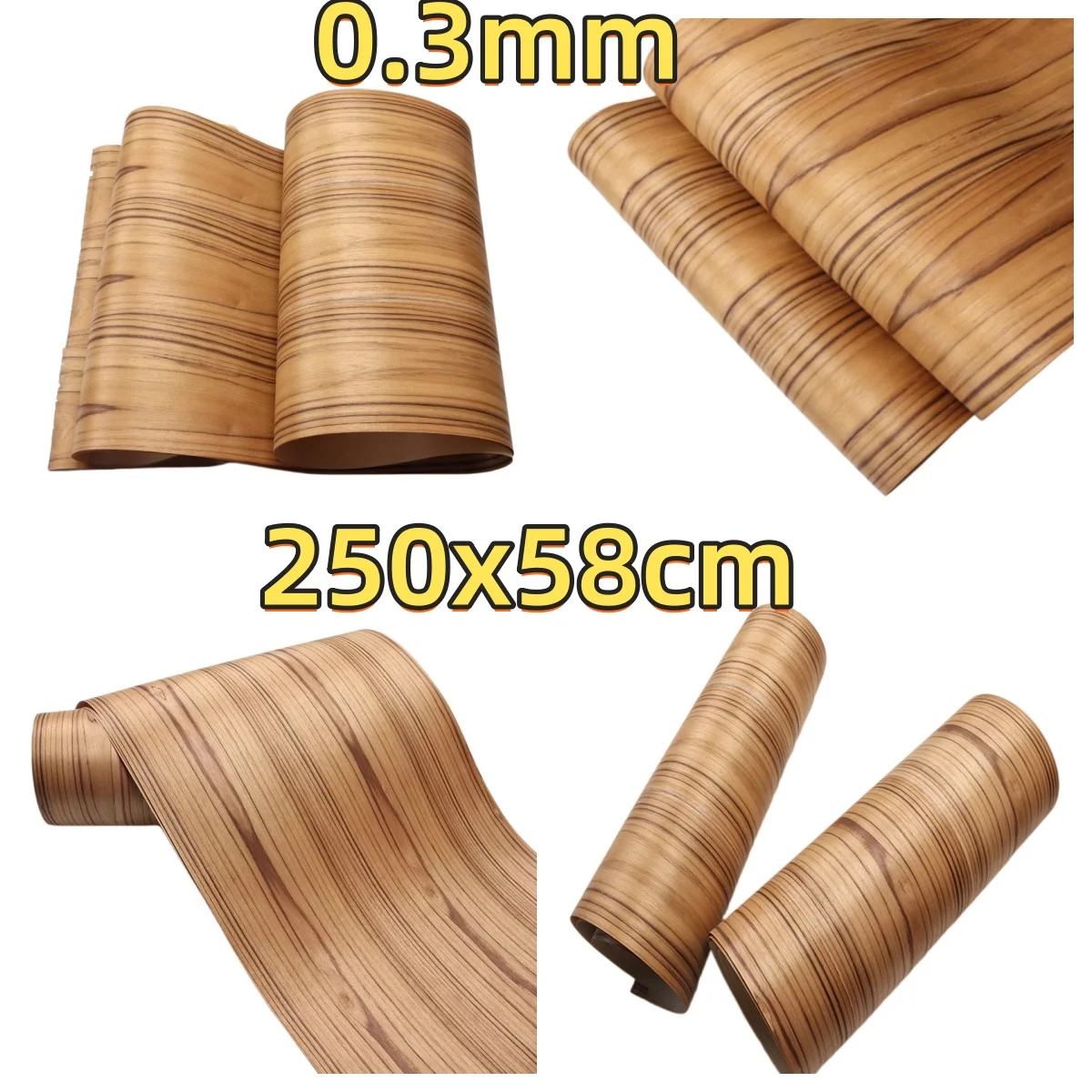 Natural Teak Grain Veneer, 0.3mm, 250x58cm, For Display Table Surface Veneering & Cabinet Veneering.(Backing Non-woven Fabric)
Natural Teak Grain Veneer, 0.3mm, 250x58cm, For Display Table Surface Veneering & Cabinet Veneering.(Backing Non-woven Fabric)