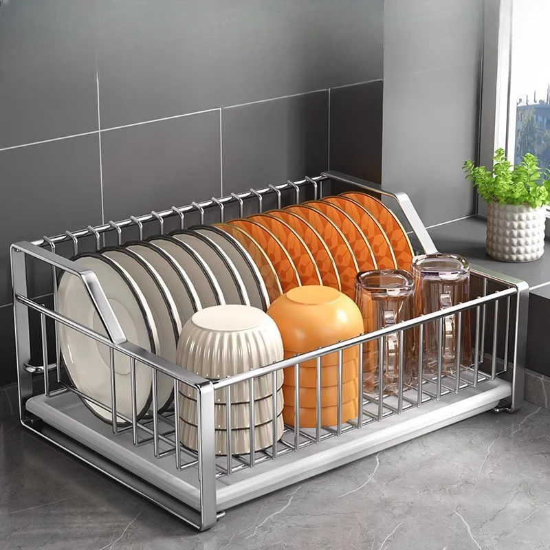 Stainless Steel Single Layer Dish Rack Drain Rack for Kitchen Counter Multifunctional Kitchen Countertop Tableware Storage
Stainless Steel Single Layer Dish Rack Drain Rack for Kitchen Counter Multifunctional Kitchen Countertop Tableware Storage