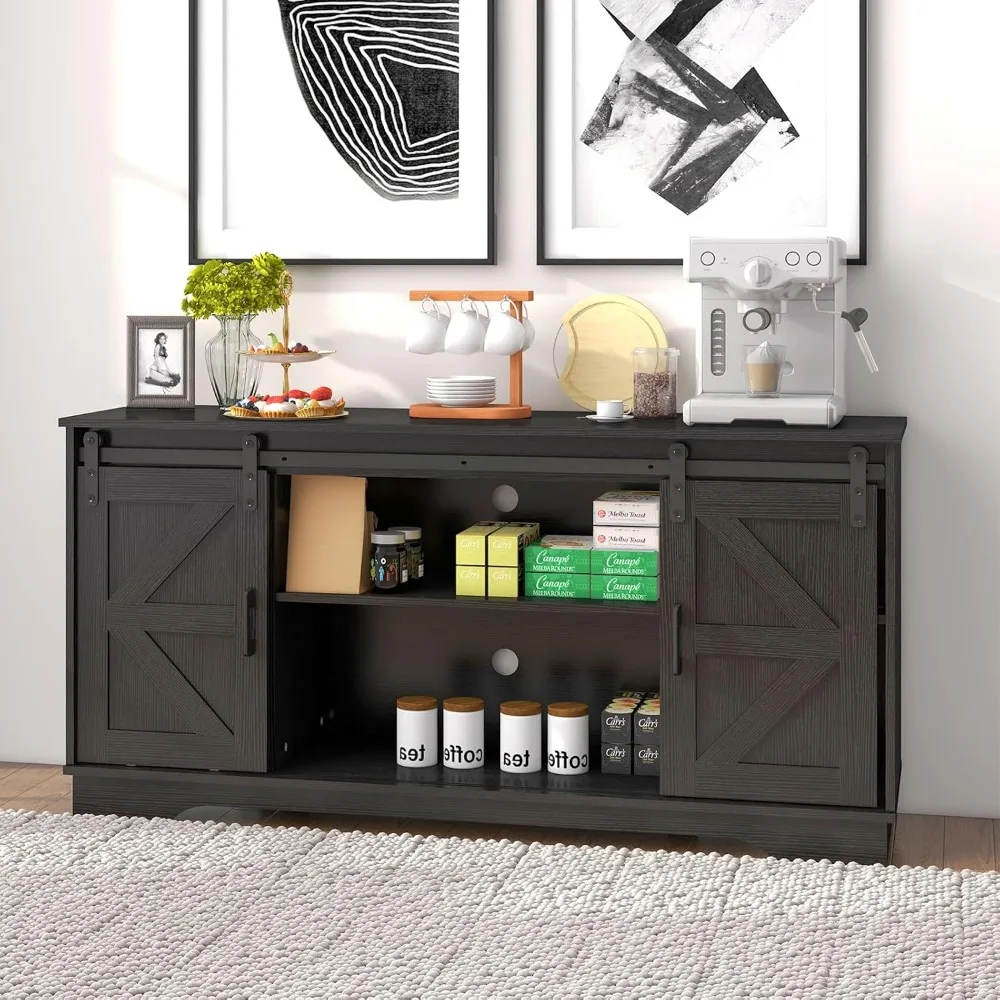 Bar Cabinet with Barn 2 Sliding Doors Buffet Farmhouse Storage Cabinet TV Stand (Black)
Bar Cabinet with Barn 2 Sliding Doors Buffet Farmhouse Storage Cabinet TV Stand (Black)