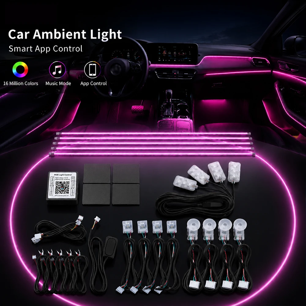 Universal Car Symphony Ambient Light Strip 6/10/14/18 in 1 Full Color APP Button Control Dual Zone LED Interior Decoration Strip
Universal Car Symphony Ambient Light Strip 6/10/14/18 in 1 Full Color APP Button Control Dual Zone LED Interior Decoration Strip
