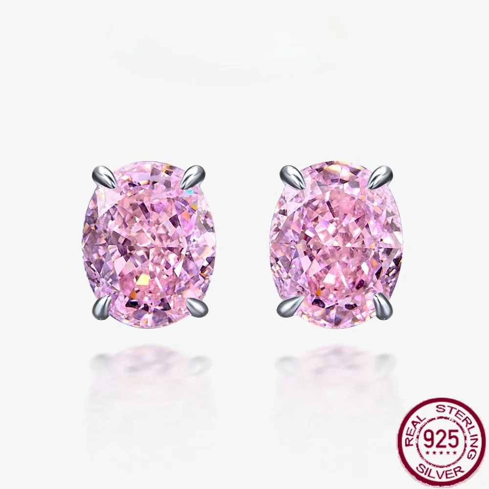New S925 Silver High Carbon Diamond Earrings Egg shaped 8 * 10 Ice Flower Cutting Simple and Versatile Engagement Jewelry
New S925 Silver High Carbon Diamond Earrings Egg shaped 8 * 10 Ice Flower Cutting Simple and Versatile Engagement Jewelry