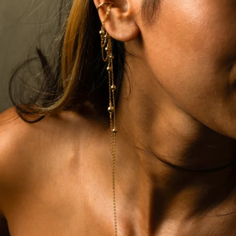 14K Gold Filled Fake Piercing Earrings Handmade Chain Earrings Cuff Earrings Minimalist Personalized Jewelry Gift for Women
14K Gold Filled Fake Piercing Earrings Handmade Chain Earrings Cuff Earrings Minimalist Personalized Jewelry Gift for Women
