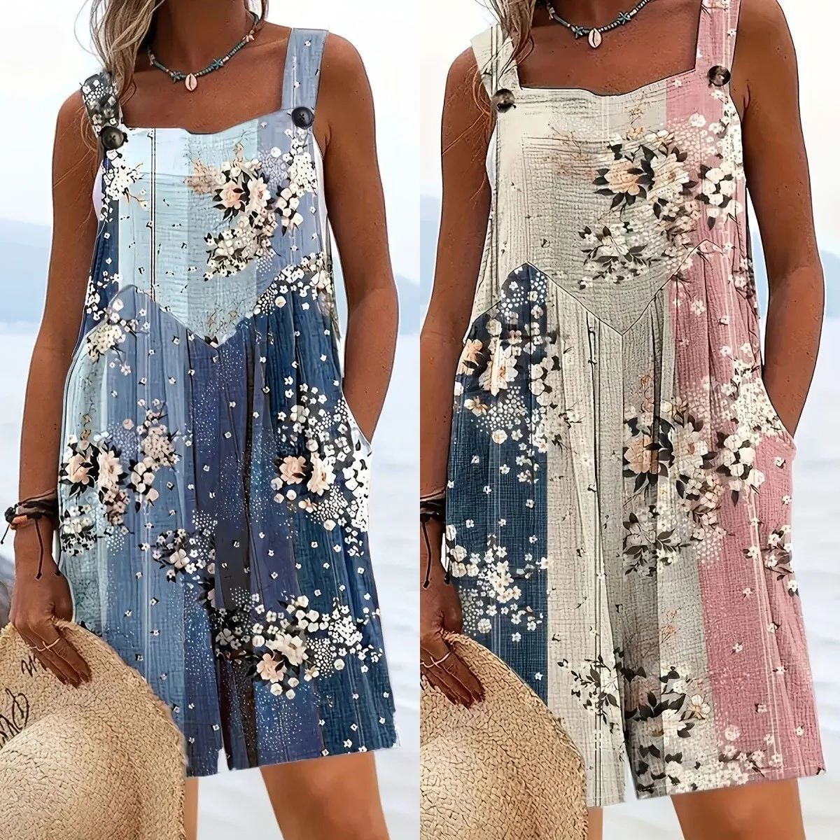 Vacation Women's Clothing Floral Jumpsuit Backless Romper Blue Patchwork Shorts Jumpsuit Adjustable Straps Casual Jumpsuit
Vacation Women's Clothing Floral Jumpsuit Backless Romper Blue Patchwork Shorts Jumpsuit Adjustable Straps Casual Jumpsuit