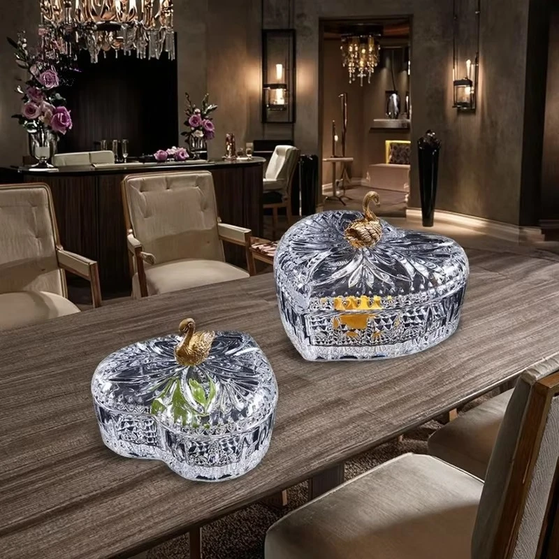 &c Metal Swan Clear Crystal Jewelry Box Parrot Bird Decorative Jar Heart Shape Crystal Candy Storage Box for Modern Home
&c Metal Swan Clear Crystal Jewelry Box Parrot Bird Decorative Jar Heart Shape Crystal Candy Storage Box for Modern Home