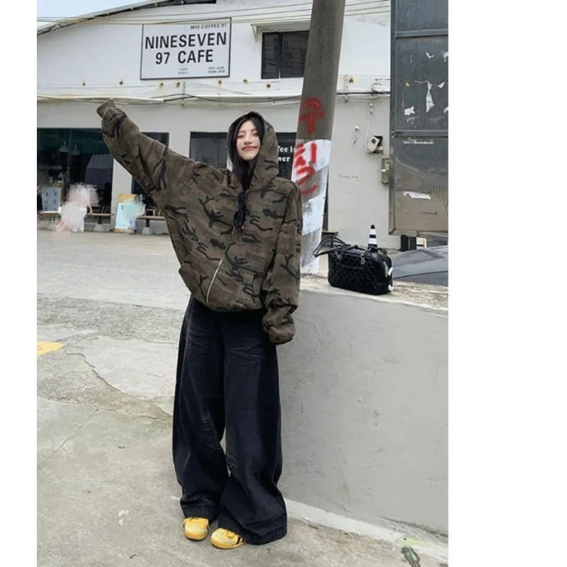 Shpmishal Korean Cool Camouflage Hoodie Women's Autumn Oversize with Velvet Long Sleeve Couple's Coat Female Clothing
Shpmishal Korean Cool Camouflage Hoodie Women's Autumn Oversize with Velvet Long Sleeve Couple's Coat Female Clothing