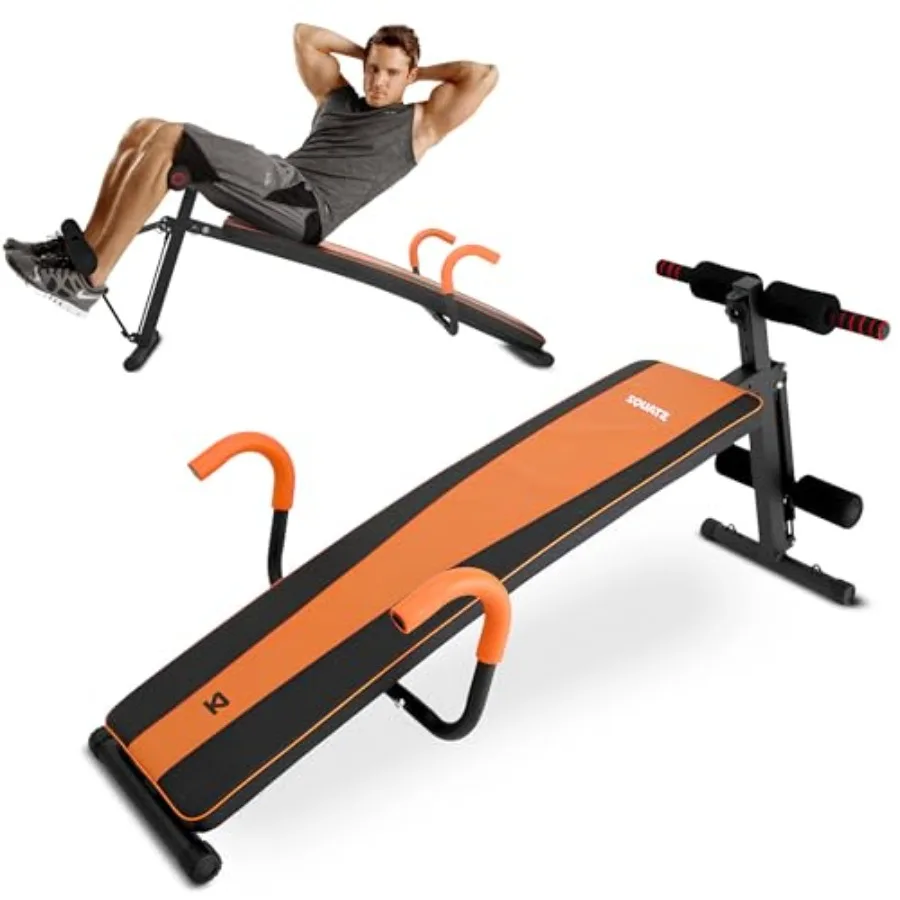 Adjustable Decline Sit-Up Bench for Abs with Handrail Five Level Abdominal Bench for Core Training Reverse Crunch Handle Heavy-
Adjustable Decline Sit-Up Bench for Abs with Handrail Five Level Abdominal Bench for Core Training Reverse Crunch Handle Heavy-