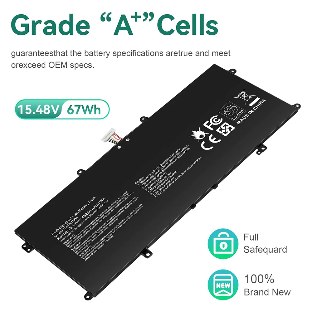 C41N1904 Battery for ASUS ZenBook 14 UX425 UX425UA UX425EA 13 UX325EA UX325JA UM325SA FlipS UX371 UX393 UX393EA UX371EA S14 S435
C41N1904 Battery for ASUS ZenBook 14 UX425 UX425UA UX425EA 13 UX325EA UX325JA UM325SA FlipS UX371 UX393 UX393EA UX371EA S14 S435