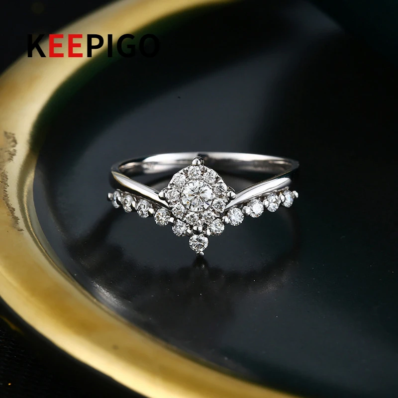 KEEPIGO S925 Sterling Silver Fashion High Carbon Diamond Ring V-shaped Double Layer Group Set Ring Elegant Women's Jewelry RA068
KEEPIGO S925 Sterling Silver Fashion High Carbon Diamond Ring V-shaped Double Layer Group Set Ring Elegant Women's Jewelry RA068