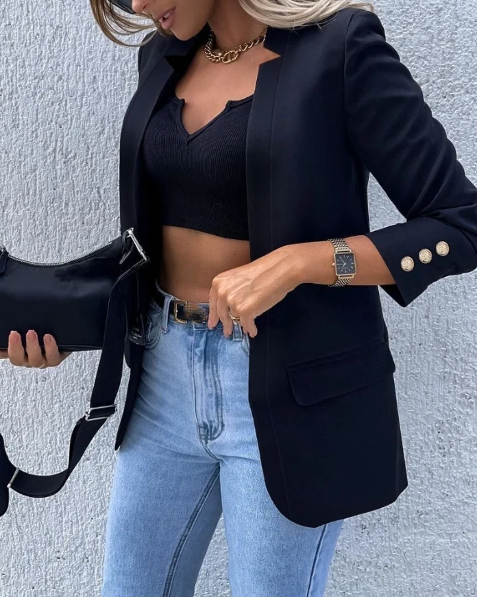2025 Autumn Spring Lady Jackets Shawl Collar Long Sleeve Button Design Casual Jackets Blazer for Women
2025 Autumn Spring Lady Jackets Shawl Collar Long Sleeve Button Design Casual Jackets Blazer for Women