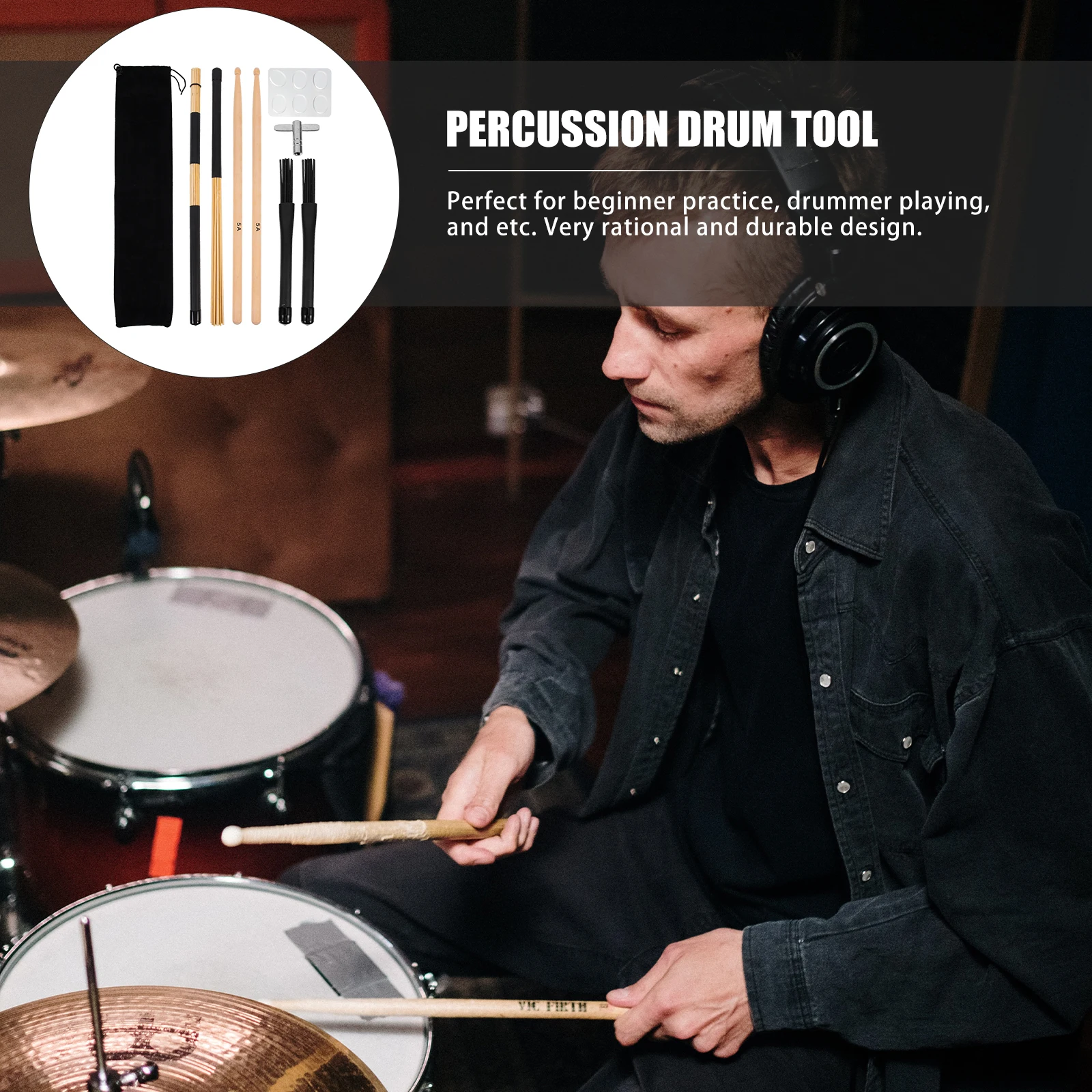 1 set 1 Set Drum Tuning Key Kit Drumstick Storage Pouch Multi Purpose Drum Set Beginner Student Musician Practice Performance
1 set 1 Set Drum Tuning Key Kit Drumstick Storage Pouch Multi Purpose Drum Set Beginner Student Musician Practice Performance