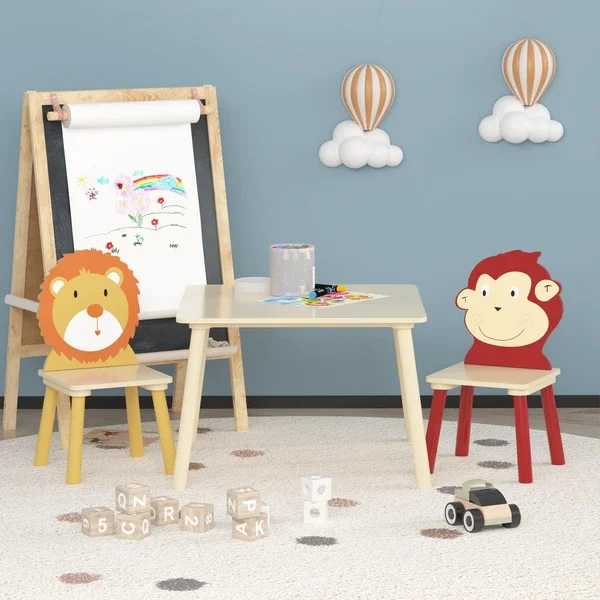Kids Table and 2 Chairs Set, 3 Pieces Toddler Table and Chair Set, Wooden Activity Play Table Set
Kids Table and 2 Chairs Set, 3 Pieces Toddler Table and Chair Set, Wooden Activity Play Table Set