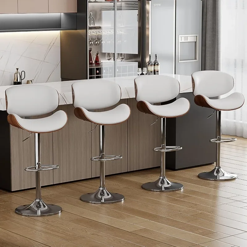 4 PCS White Modern PULeather Swivel Adjustable Bar Stool Counter Height Stool Set Bar Chair with Back and Footrest for Kitchen
4 PCS White Modern PULeather Swivel Adjustable Bar Stool Counter Height Stool Set Bar Chair with Back and Footrest for Kitchen
