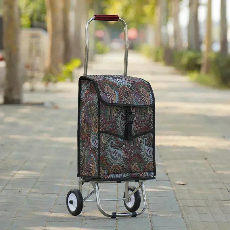 Shopping cart folding supermarket vegetable market shopping cart Oxford stainless steel frame pull rod truck
Shopping cart folding supermarket vegetable market shopping cart Oxford stainless steel frame pull rod truck