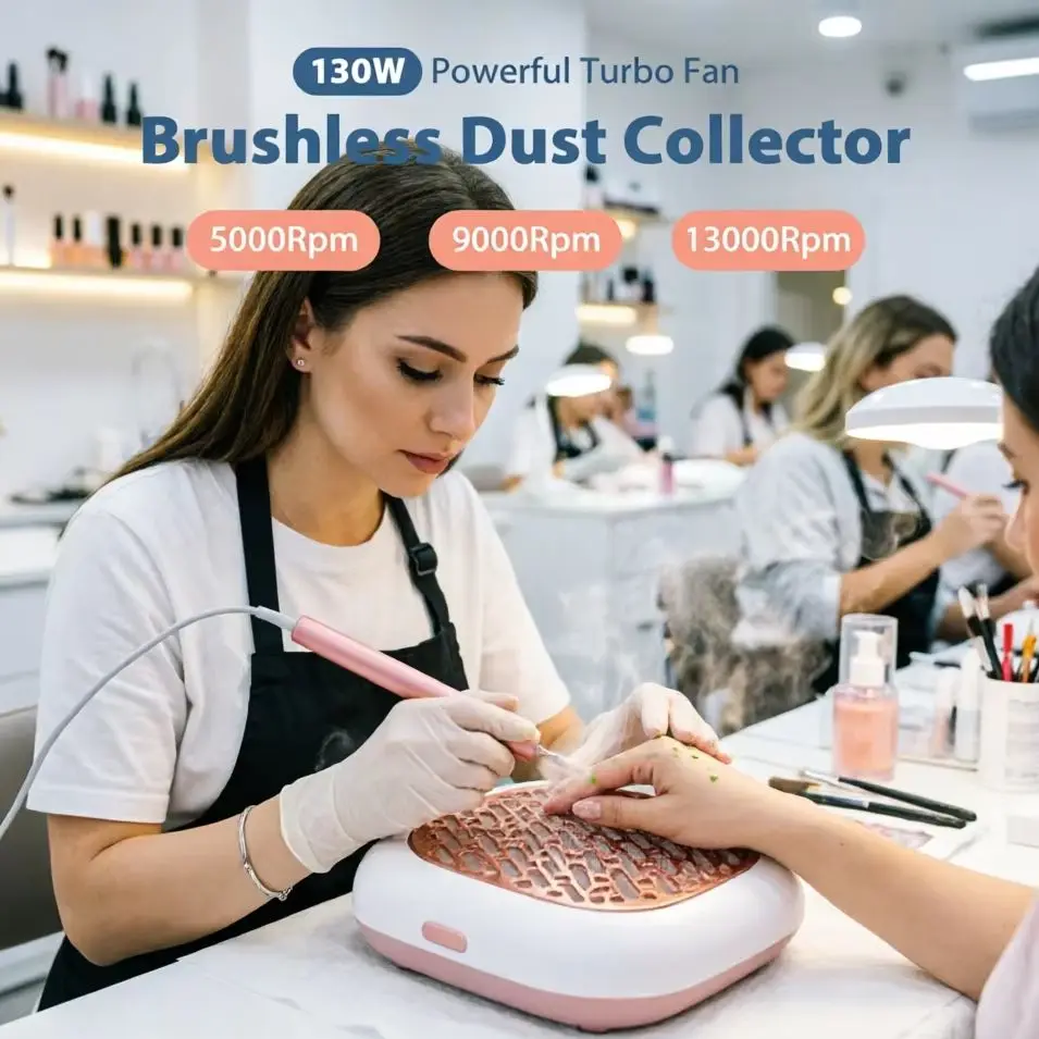 130w Nail Dust Collector Brushless Powerful Extractor With 2 Replacement Filters
130w Nail Dust Collector Brushless Powerful Extractor With 2 Replacement Filters