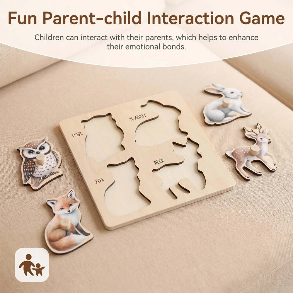 Wooden Animal Puzzle Montessori Toys for 1 2 3 Year Old, Kids Learning Puzzle Rabbit Owl Deer Fox, Preschool Educational Gifts
Wooden Animal Puzzle Montessori Toys for 1 2 3 Year Old, Kids Learning Puzzle Rabbit Owl Deer Fox, Preschool Educational Gifts