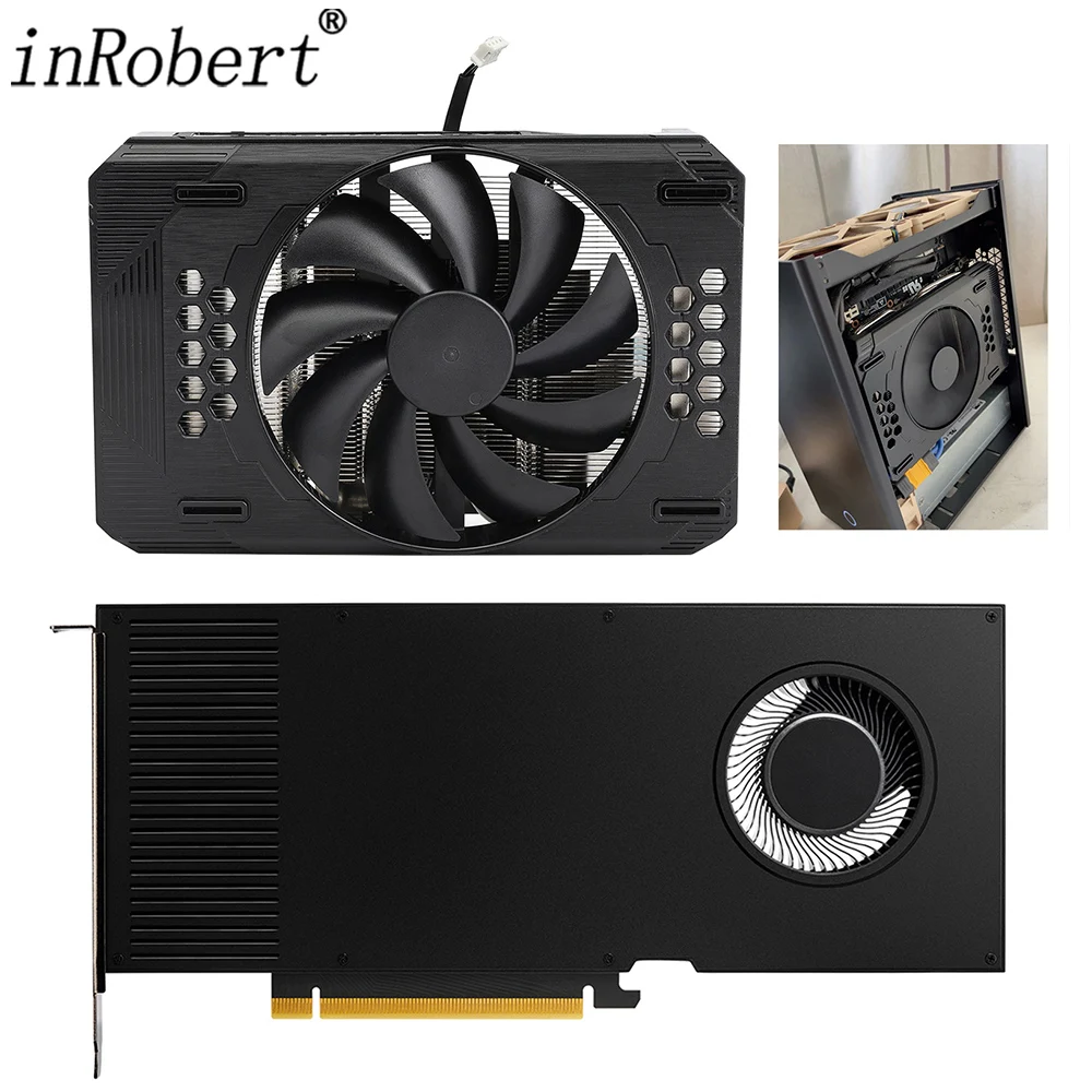 Сменный радиатор для видеокарты RTX A4000, сменный радиатор с одним вентилятором для шасси ITX
Сменный радиатор для видеокарты RTX A4000, сменный радиатор с одним вентилятором для шасси ITX