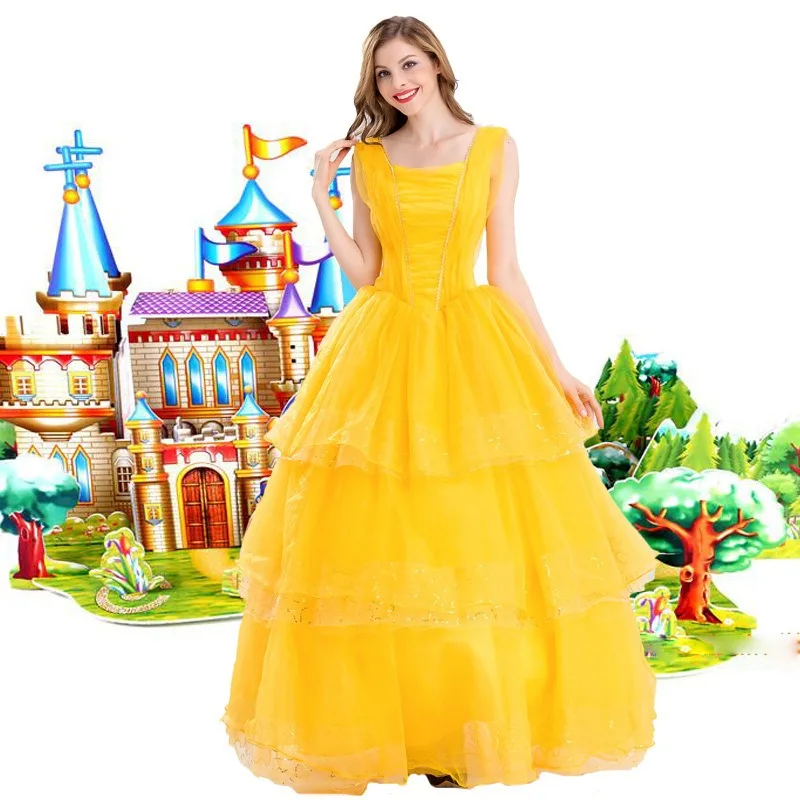 Golden Princess Dress Fairy Tale Story Belle Princess Dress Adult Halloween Cosplay Princess Queen Costumes Party Ball Costume
Golden Princess Dress Fairy Tale Story Belle Princess Dress Adult Halloween Cosplay Princess Queen Costumes Party Ball Costume
