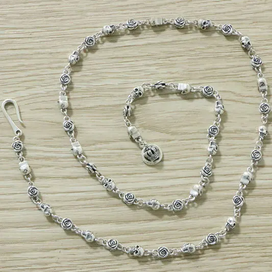 High quality and personalized men's skull rose chain 925 sterling silver motorcycle punk Gothic hip-hop niche necklace for women
High quality and personalized men's skull rose chain 925 sterling silver motorcycle punk Gothic hip-hop niche necklace for women