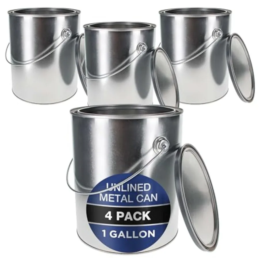 Master Elite Gallon Unlined Empty Metal Paint Can Bucket with Lids, Bail Handles, Pack of - Triple Tight Seal, fl. oz. Steel Co
Master Elite Gallon Unlined Empty Metal Paint Can Bucket with Lids, Bail Handles, Pack of - Triple Tight Seal, fl. oz. Steel Co