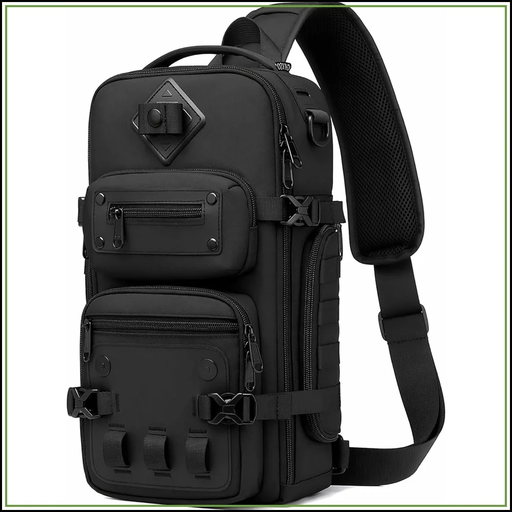 Water-Resistant Crossbody Sling Bag for Men, Tactical EDC Chest Pack with Tripod Holder for Travel, Hiking, Photography, Commuting
Water-Resistant Crossbody Sling Bag for Men, Tactical EDC Chest Pack with Tripod Holder for Travel, Hiking, Photography, Commuting