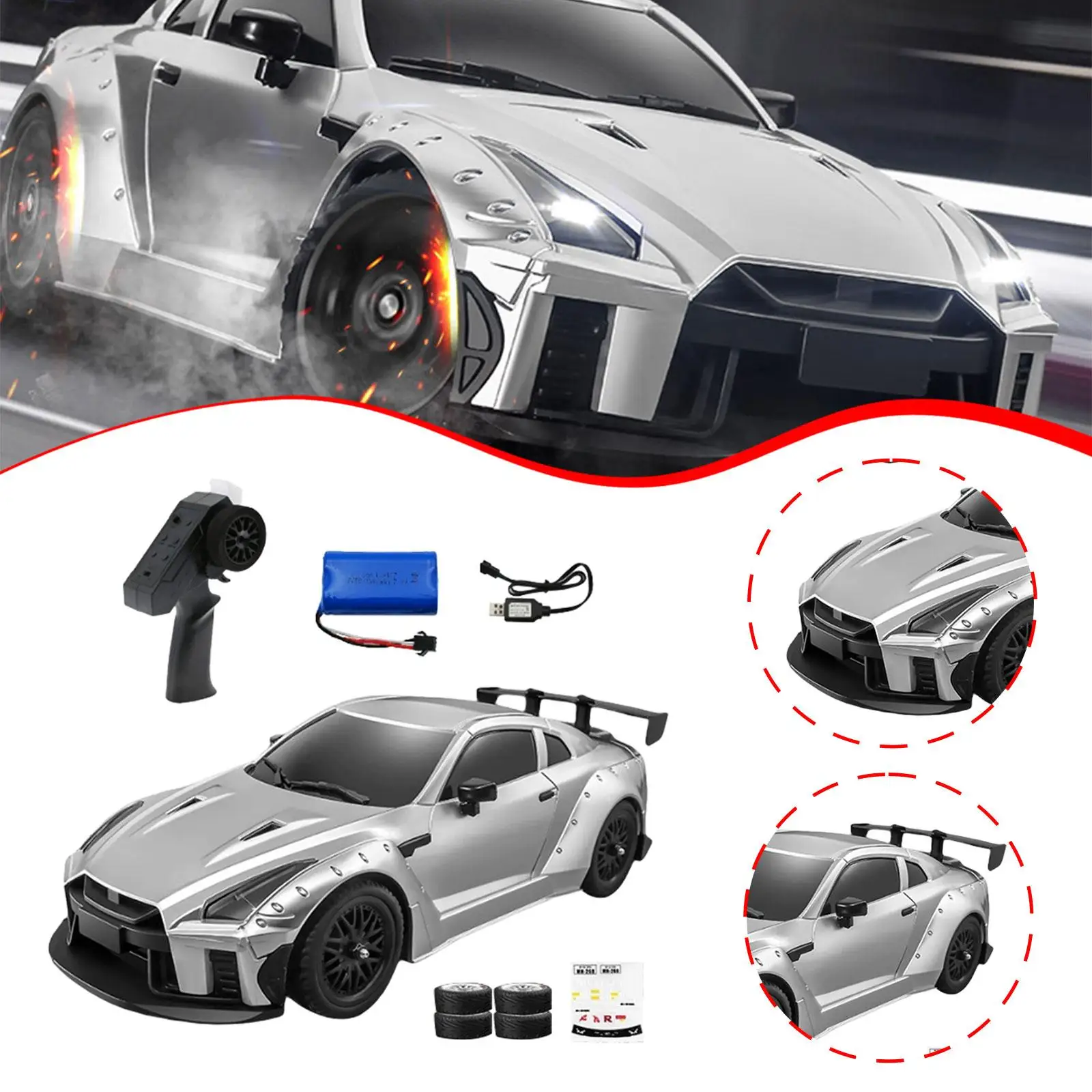 1:16 RC Drift Car Подарочный спортивный игрушечный автомобиль с 4 сменными шинами Реалистичная осветительная система Хобби Высокоскоростная модель на дорожном транспортном средстве
1:16 RC Drift Car Подарочный спортивный игрушечный автомобиль с 4 сменными шинами Реалистичная осветительная система Хобби Высокоскоростная модель на дорожном транспортном средстве