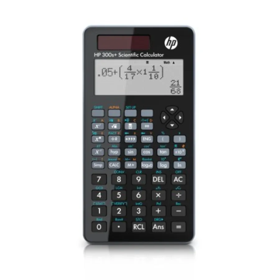 300s+ Scientific Calculator for engineering students, ABS plastic body, black color, dual power supply and large LCD display
300s+ Scientific Calculator for engineering students, ABS plastic body, black color, dual power supply and large LCD display
