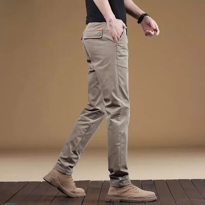Men's Slim Fit Casual Pants Khaki Spring New Style Trendy Long Trousers Comfortable Elastic Cotton Youth Fashion
Men's Slim Fit Casual Pants Khaki Spring New Style Trendy Long Trousers Comfortable Elastic Cotton Youth Fashion