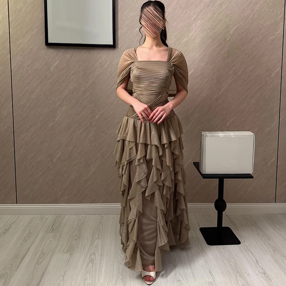 Classic Organza Evening Dress Graceful Square Collar Short Sleeve Prom Dresses Fashion Tiered Customized Special Occasion Gowns
Classic Organza Evening Dress Graceful Square Collar Short Sleeve Prom Dresses Fashion Tiered Customized Special Occasion Gowns