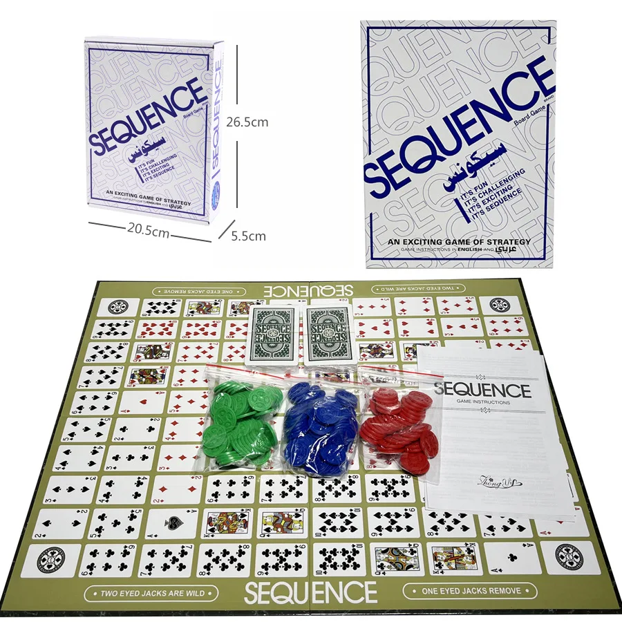 Sequence Board & Card Game – Bilingual English Arabic Edition, Strategy Family Party Game for Adults & Kids, 2-12 Players
Sequence Board & Card Game – Bilingual English Arabic Edition, Strategy Family Party Game for Adults & Kids, 2-12 Players