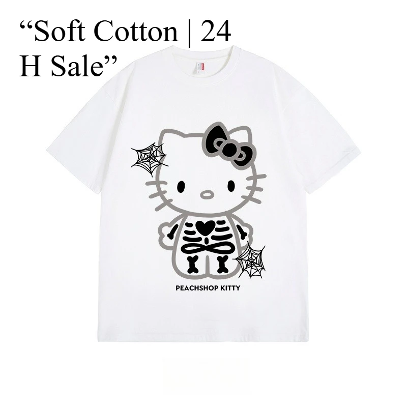 Hello Kitty Crop Top Women 100% Cotton 200GSM Short Sleeve T-Shirt Summer Kawaii Cute Cat Print Casual Streetwear Y2K Fashion
Hello Kitty Crop Top Women 100% Cotton 200GSM Short Sleeve T-Shirt Summer Kawaii Cute Cat Print Casual Streetwear Y2K Fashion