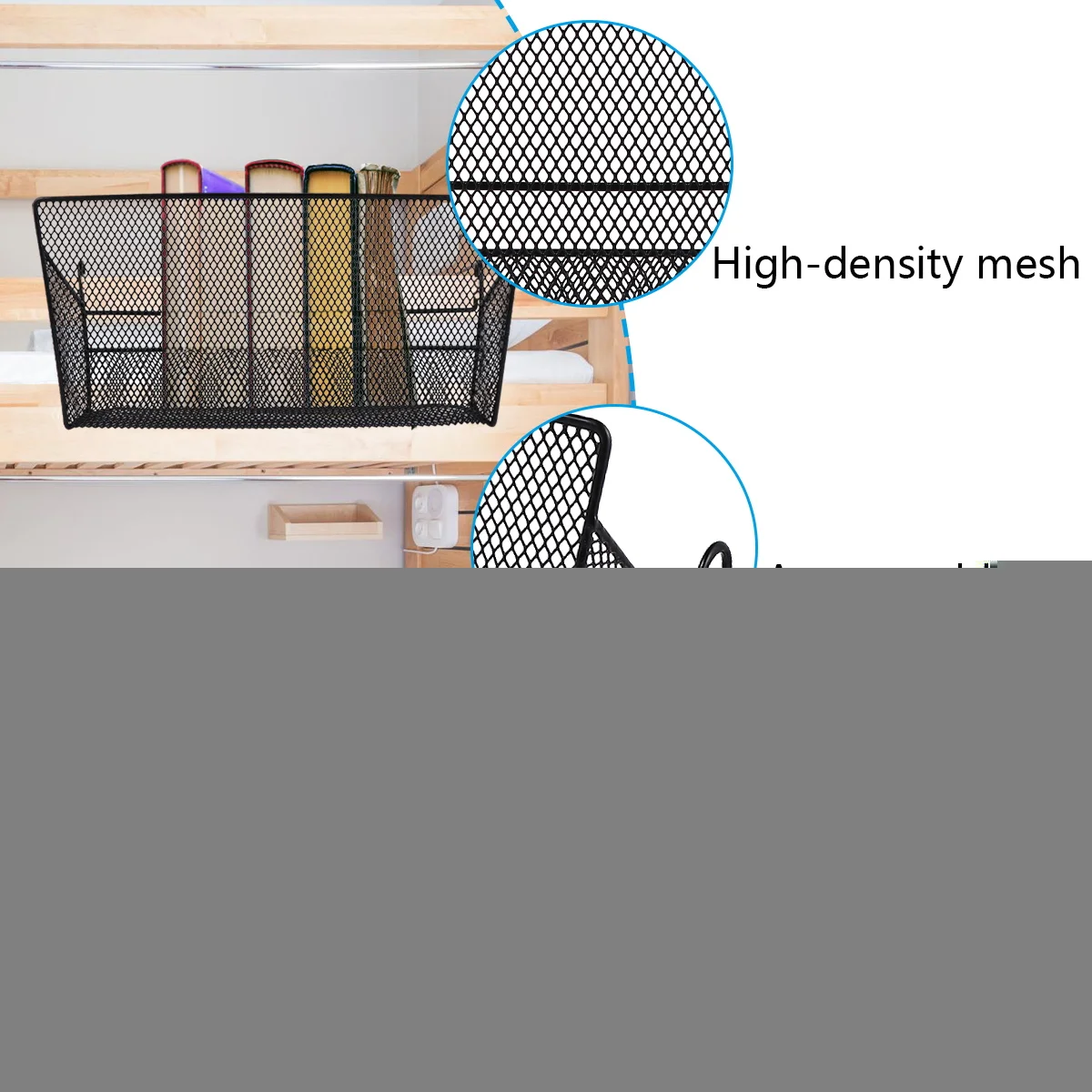 2PCS Stylish Bedside Hanging Basket Hanging Rack Bedside Organizer Storage Basket for Shelf Kitchen Bathroom Dormitory (Black)
2PCS Stylish Bedside Hanging Basket Hanging Rack Bedside Organizer Storage Basket for Shelf Kitchen Bathroom Dormitory (Black)