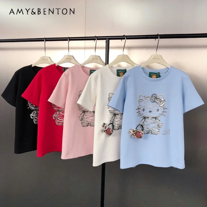New Pure Cotton Short Sleeves T-shirt Ins Korean Style Fashion Versatile Multi-Color Cartoon Print Trendy Pullover Top Tshirts
New Pure Cotton Short Sleeves T-shirt Ins Korean Style Fashion Versatile Multi-Color Cartoon Print Trendy Pullover Top Tshirts